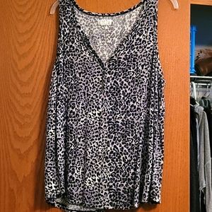Maurices henley leopard tank top size 1